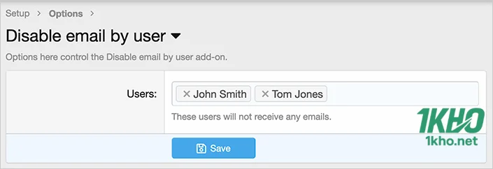 Disable email by user